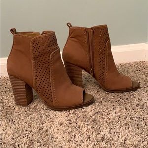 Lucky Brand open-toe heeled booties
